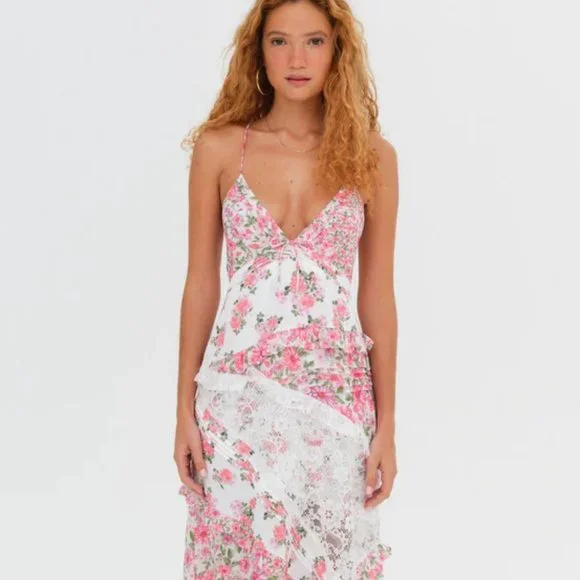 For Love And Lemons | Dresses | For Love Lemons Rosalyn Maxi Dress In Pink  Nwt | Poshmark